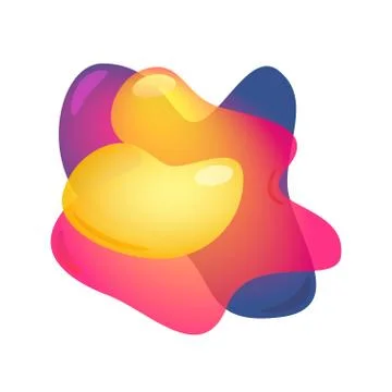 3D Abstract blur free forms color gradient. Vector fluid organic colorful shapes Stock Illustration