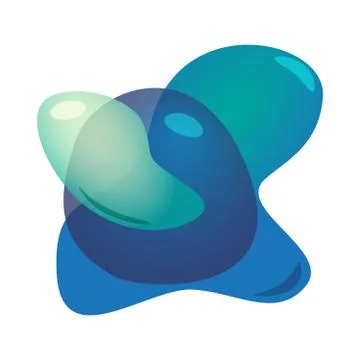 3D Abstract blur free forms color gradient. fluid organic colorful shapes Stock Illustration