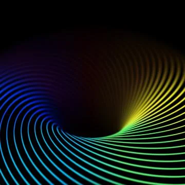 3D abstract bright creative background. Twisted lines in motion. Illustrazione stock