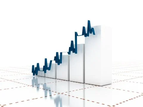 3d abstract chart for company presentation Stock Illustration