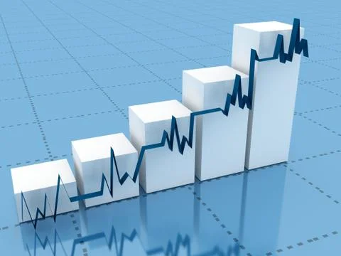 3d abstract chart for company presentation Stock Illustration