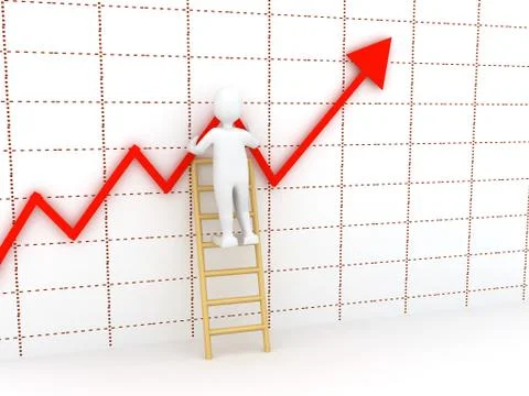 3d abstract chart for company presentation Stock Illustration