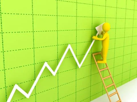 3d abstract chart for company presentation Stock Illustration