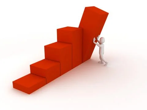 3d abstract chart for company presentation Stock Illustration
