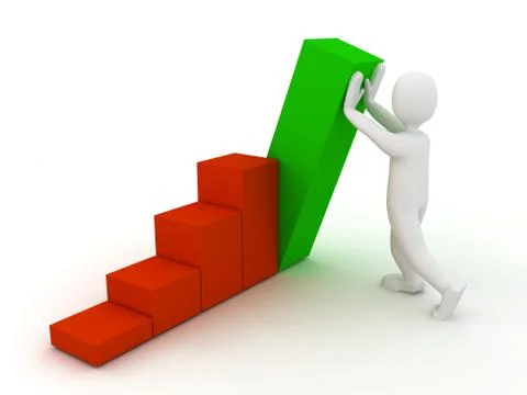 3d abstract chart for company presentation Stock Illustration