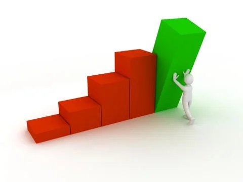 3d abstract chart for company presentation Stock Illustration