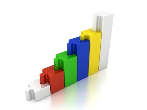 3d abstract chart for company presentation Stock Illustration