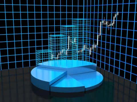 3d abstract chart for company presentation Stock Illustration
