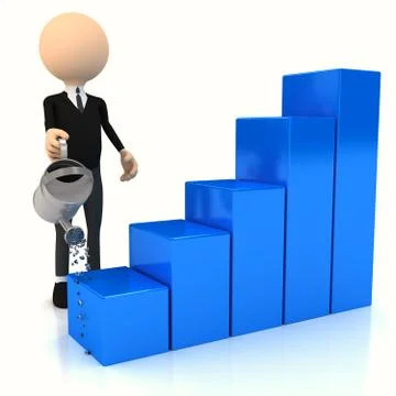 3d abstract chart for company presentation Stock Illustration