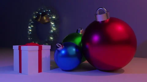 3D Abstract Christmas Scene Stock Footage 224680456