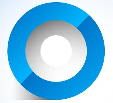 3d abstract circle icon with transparent shadow. Circle icon, circle logo Stock Illustration