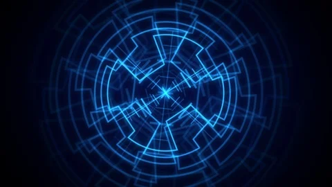 3d abstract circle interfaces with blue glowing colors Stock Footage 113108109