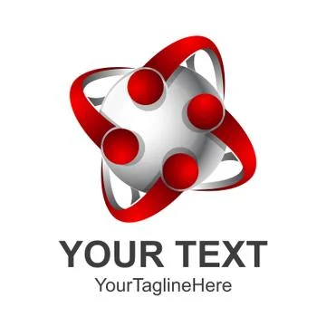 3D abstract circle logo vector illustration template, Colorful circle logo ve Stock Illustration