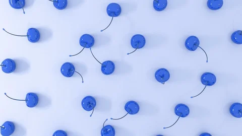 3D abstract color cherry animation with different colors. 4K render looping foot Stock Footage 106567703