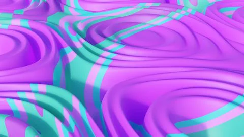 3D abstract color wavy background. Multicolor liquid pattern Stock Illustration