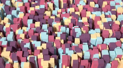3D Abstract colorful cube different height, chaos pattern Stock Illustration
