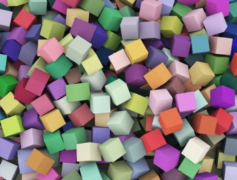 3d abstract colorful cubes boxes background Stock Illustration