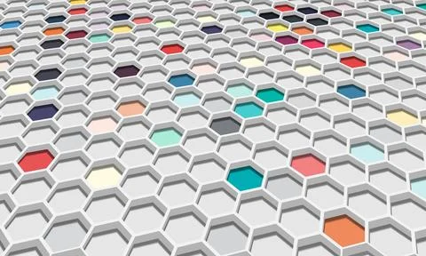 3d abstract colorful hexagonal with shadow. Illustrazione stock