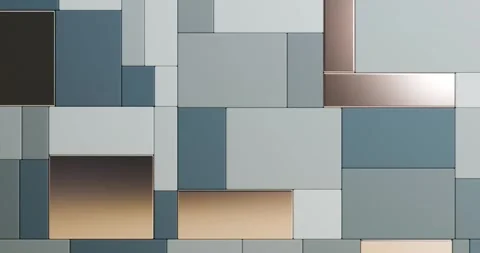 3d abstract composition of gray-blue rectangular blocks of different sizes Stock Footage 310306096