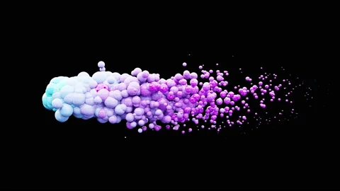 3d abstract concept fluid flow blue pink ball animation motion background Stock Footage 145796085
