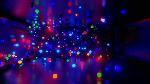 3D abstract creative animation background with neon glow multi-colored spheres Stock Footage 143025798