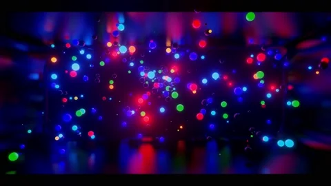 3D abstract creative animation background with neon glow multi-colored spheres Stock Footage 143026076