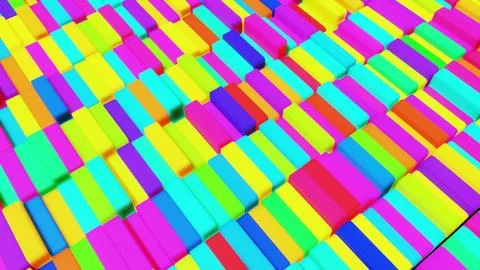 3d abstract creative festive background multicolored columns. Cartoon style イラスト素材