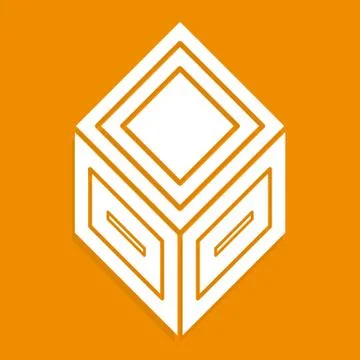 3d abstract cube symbol, icon. Vector illustration. Stock Illustration