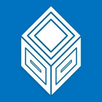 3d abstract cube symbol, icon. Vector illustration. Stock Illustration
