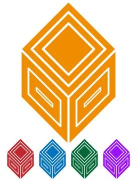 3d abstract cube symbol, icon. Vector illustration. Stock Illustration