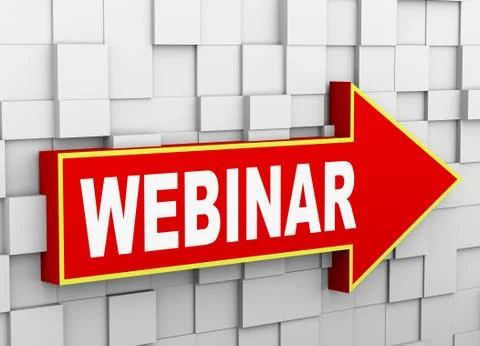 3d abstract cube wall arrow - webinar Stock Illustration