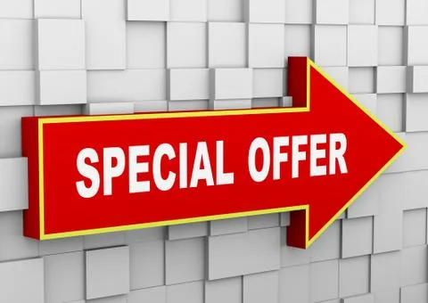 3d abstract cube wall arrow - special offer Stock Illustration