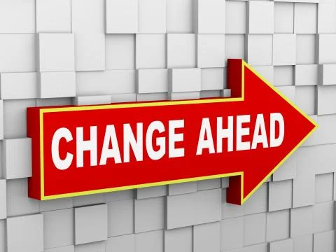 3d abstract cube wall arrow - change ahead Stock Illustration