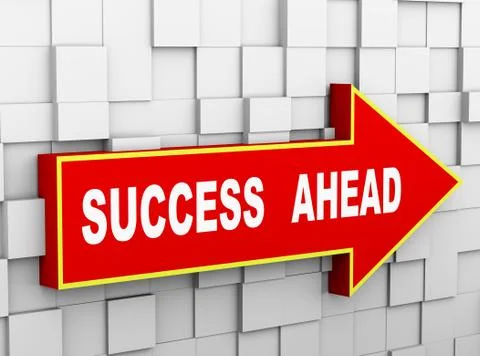 3d abstract cube wall arrow - success ahead Stock Illustration