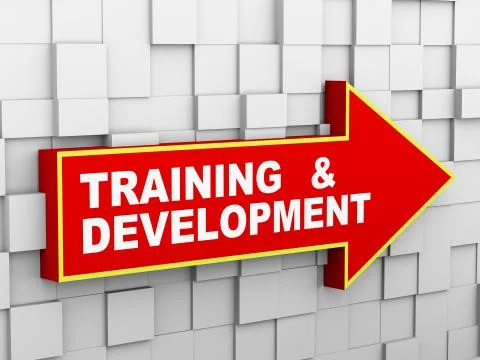 3d abstract cube wall arrow - training and development Stock Illustration