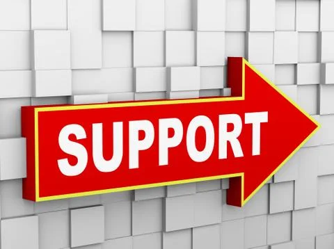 3d abstract cube wall arrow - support Stock Illustration