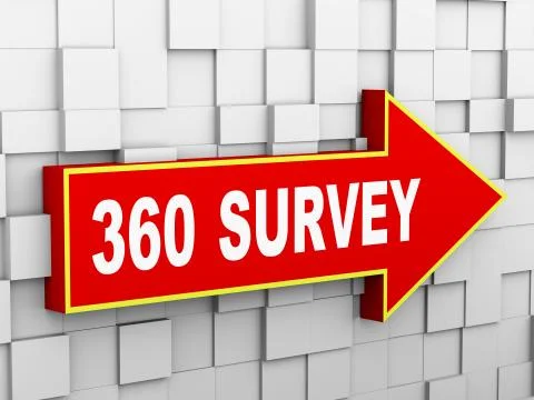 3d abstract cube wall arrow - 360 survey Stock Illustration