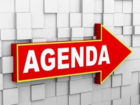 3d abstract cube wall arrow - agenda Stock Illustration