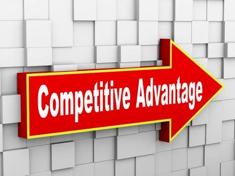 3d abstract cube wall arrow - competitive advantage Stock Illustration