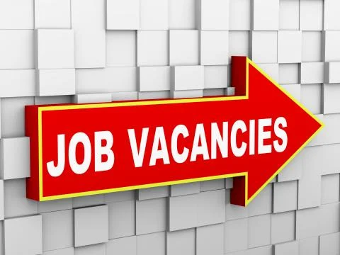 3d abstract cube wall arrow - job vacancies Stock Illustration