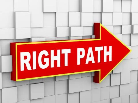 3d abstract cube wall arrow - right path Stock Illustration