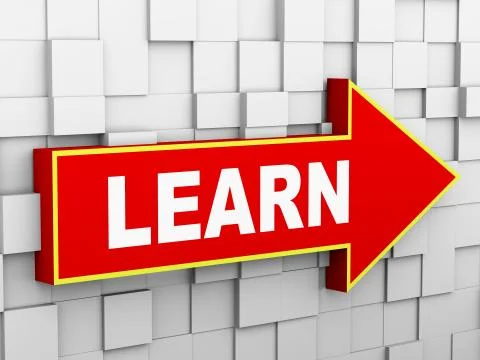 3d abstract cube wall arrow - learn Stock Illustration