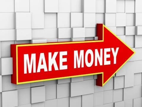 3d abstract cube wall arrow - make money Stock Illustration