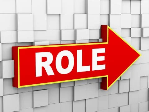 3d abstract cube wall arrow - role Stock Illustration