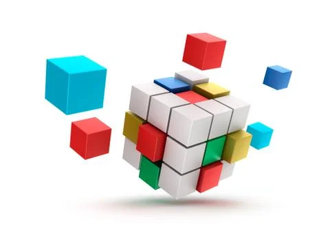 3D abstract cubes background Stock Illustration