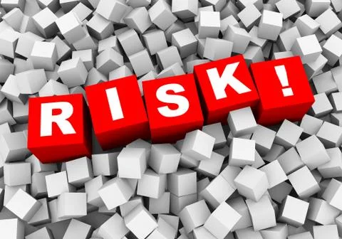 3d abstract cubes boxes background - risk! Stock Illustration