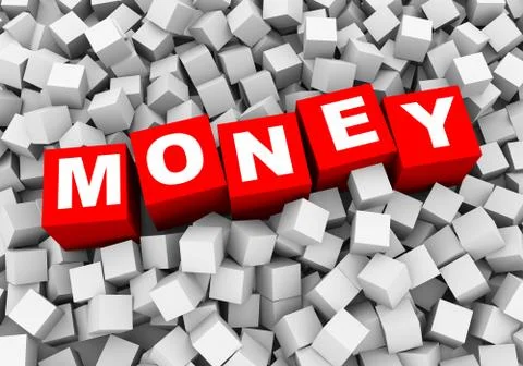 3d abstract cubes boxes background - money Stock Illustration
