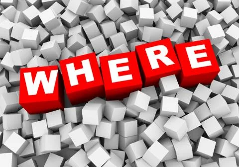 3d abstract cubes boxes background - where Stock Illustration