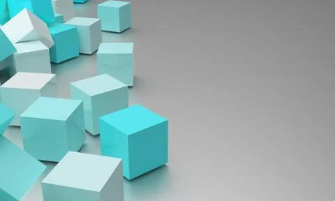 3d abstract cubes boxes background - 3d Rendering Stock Illustration