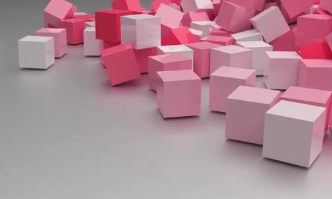 3d abstract cubes boxes background - 3d Rendering Stock Illustration